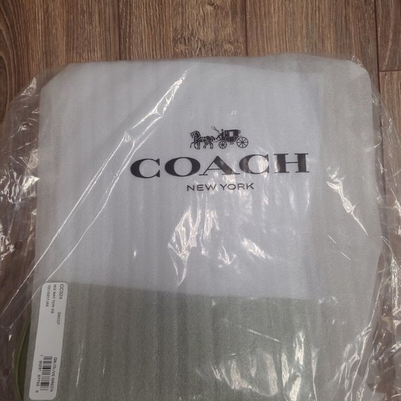 Coach Teri Shoulder Bag Crossbody Pebble Leather Suede Olive Green CC324 - Picture 5 of 6